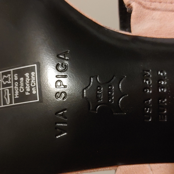 Via Spiga Pink Swede Heeled Slip Ons - Picture 4 of 8